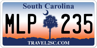 SC license plate MLP235