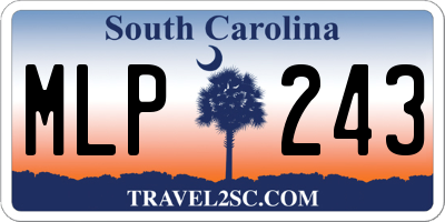 SC license plate MLP243