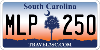 SC license plate MLP250