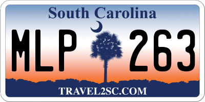 SC license plate MLP263