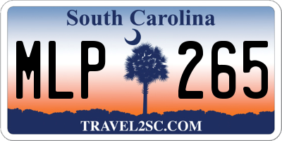 SC license plate MLP265