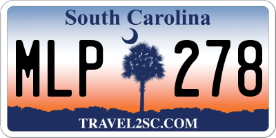 SC license plate MLP278