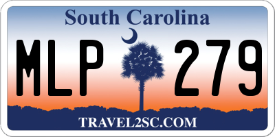 SC license plate MLP279
