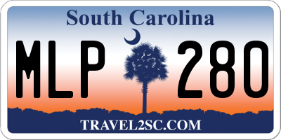 SC license plate MLP280