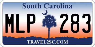 SC license plate MLP283