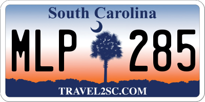 SC license plate MLP285