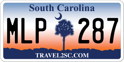 SC license plate MLP287