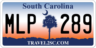 SC license plate MLP289