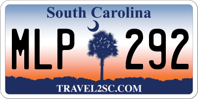 SC license plate MLP292