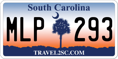 SC license plate MLP293