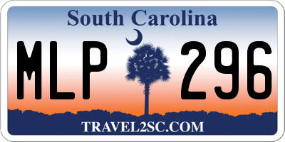 SC license plate MLP296