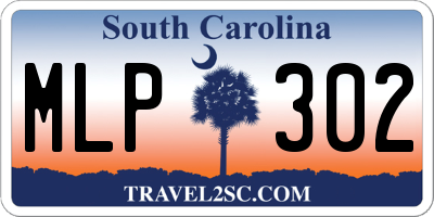 SC license plate MLP302