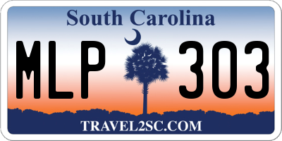 SC license plate MLP303