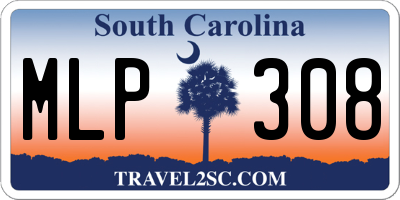 SC license plate MLP308