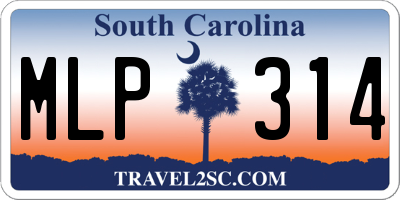 SC license plate MLP314