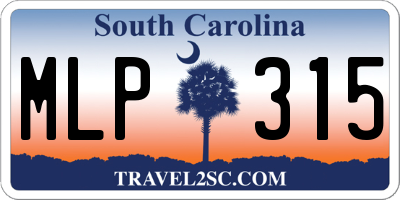 SC license plate MLP315
