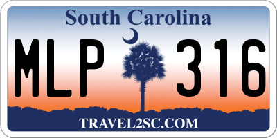 SC license plate MLP316