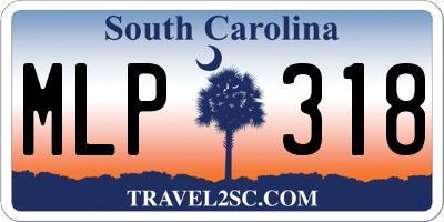 SC license plate MLP318