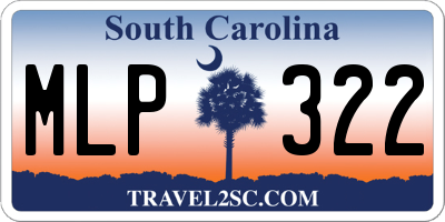 SC license plate MLP322