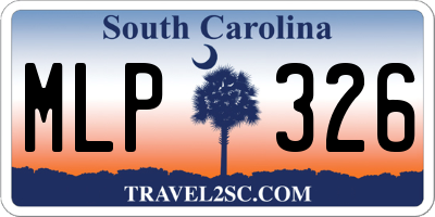 SC license plate MLP326