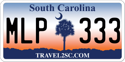 SC license plate MLP333