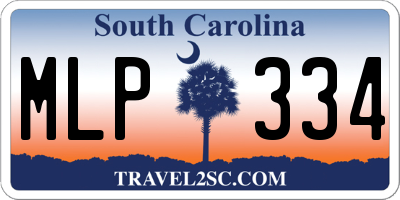 SC license plate MLP334