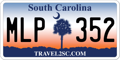 SC license plate MLP352