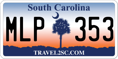 SC license plate MLP353