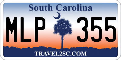 SC license plate MLP355