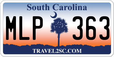 SC license plate MLP363