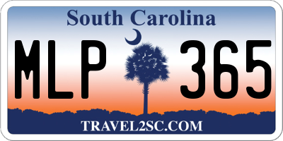 SC license plate MLP365