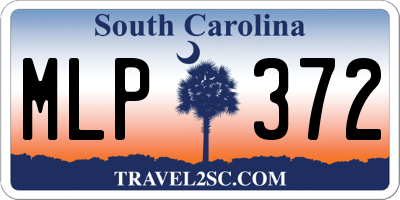 SC license plate MLP372