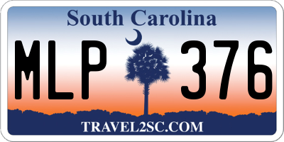 SC license plate MLP376