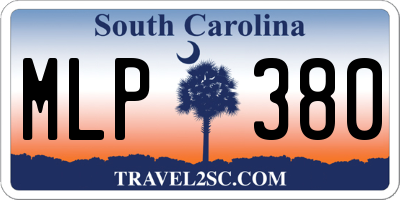 SC license plate MLP380