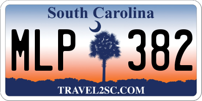 SC license plate MLP382