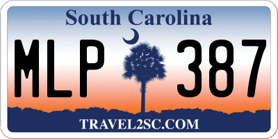 SC license plate MLP387
