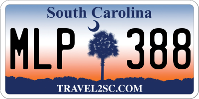 SC license plate MLP388