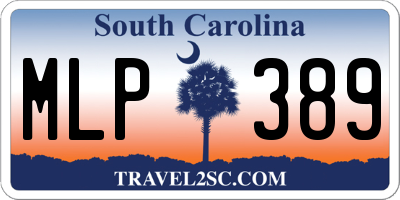 SC license plate MLP389