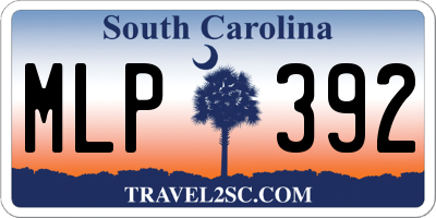 SC license plate MLP392