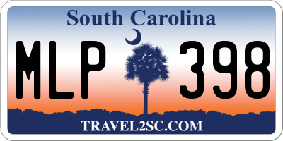 SC license plate MLP398