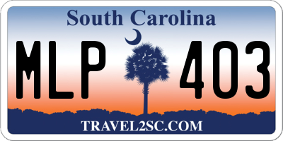 SC license plate MLP403