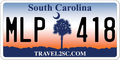 SC license plate MLP418