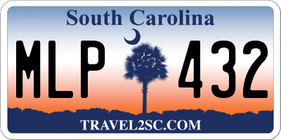 SC license plate MLP432