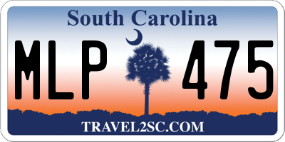 SC license plate MLP475