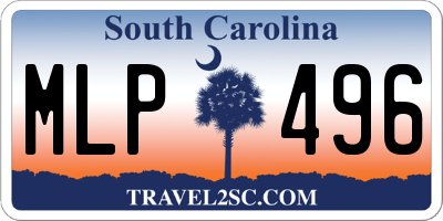 SC license plate MLP496