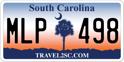 SC license plate MLP498