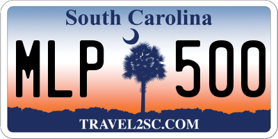 SC license plate MLP500