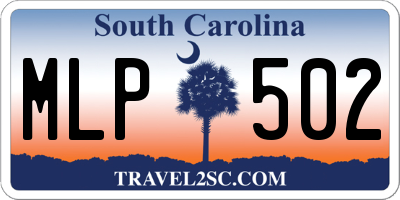 SC license plate MLP502