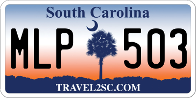 SC license plate MLP503