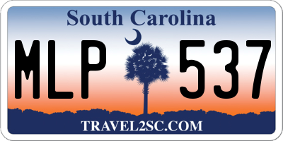 SC license plate MLP537